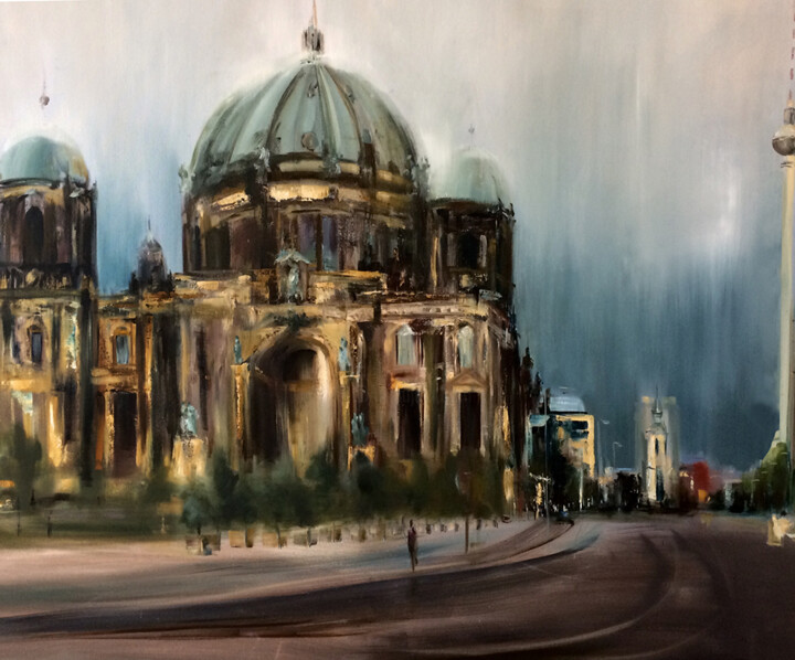 Peinture intitulée "Berliner Dom" par Robert Hettich, Œuvre d'art originale, Huile