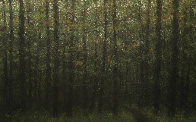 Peinture intitulée "Deep Spring Forest" par Robert Kwon, Œuvre d'art originale