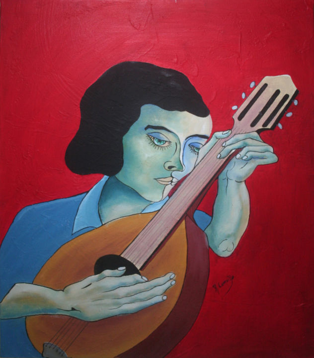 Peinture intitulée "la-mandoline.jpg" par Roberto Lamaille, Œuvre d'art originale