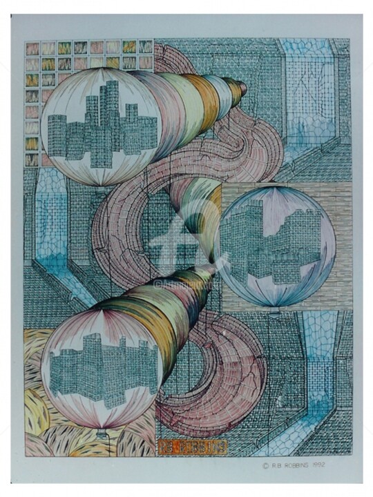 Картина под названием "Rising Castles" - Robert Robbins, Подлинное произведение искусства, Масло