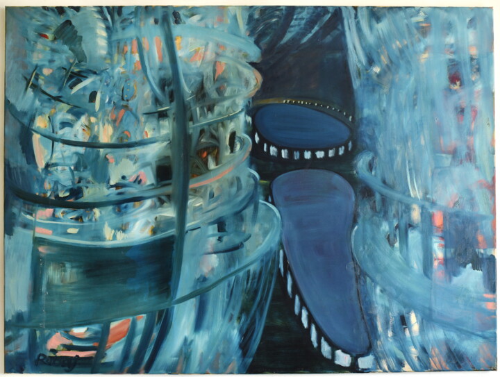 Картина под названием "Epizod" - Robert Rubaj, Подлинное произведение искусства, Масло Установлен на Деревянная рама для нос…