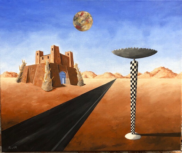 Peinture intitulée "Enlightened Street" par Robert Van Den Herik, Œuvre d'art originale, Acrylique