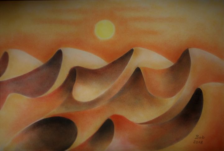 Pintura titulada "Dunes.jpg" por Bob, Obra de arte original, Pastel