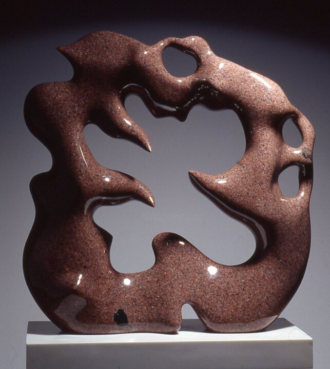 Sculpture titled "Internal Fire" by Robert Winslow, Original Artwork, Stone