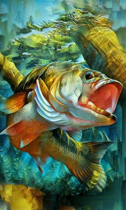 Painting titled "ryba" by Robert Wood, Original Artwork, Acrylic