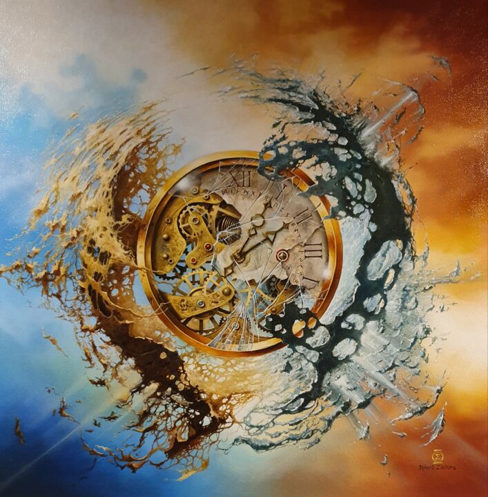 Peinture intitulée "END OF TIME" par Robert Zietara, Œuvre d'art originale, Huile