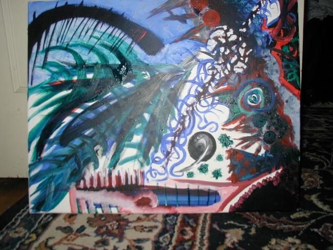 Peinture intitulée "Crocodile" par Brittany Bell, Œuvre d'art originale