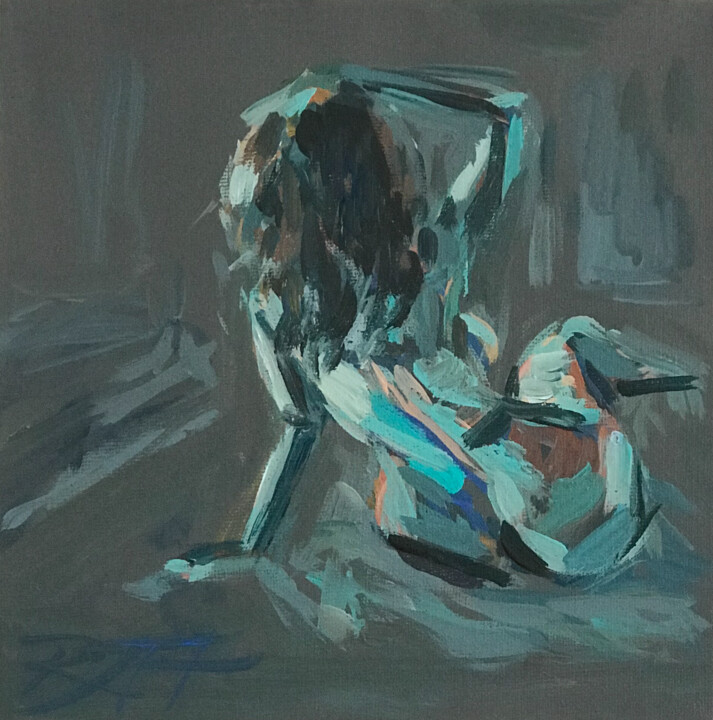 Картина под названием "Hold that Pose" - Roberta Heslop, Подлинное произведение искусства, Акрил Установлен на Деревянная ра…