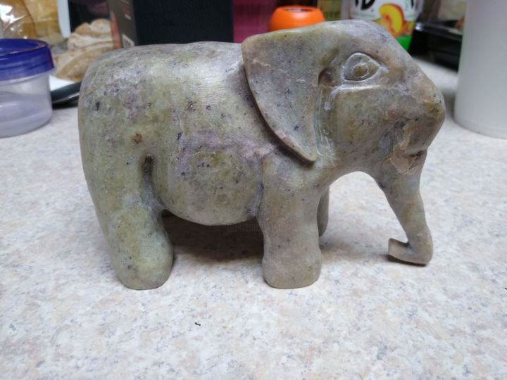 Sculpture titled "elephant" by Crazyus, Original Art, Stone