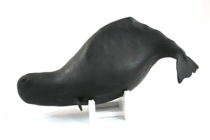 Rzeźba zatytułowany „Sperm whale” autorstwa Roberto Barbuti, Oryginalna praca, Terakota