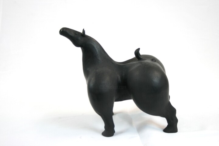 Rzeźba zatytułowany „neighing horse” autorstwa Roberto Barbuti, Oryginalna praca, Terakota
