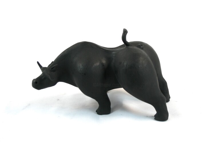 "Charging bull 2" başlıklı Heykel Roberto Barbuti tarafından, Orijinal sanat, Terracotta