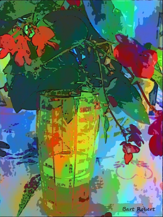 Arte digitale intitolato "Vaso giallo" da Roberto Bartoccini, Opera d'arte originale, Pittura digitale