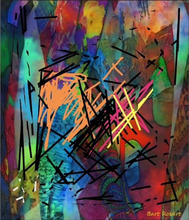 Digitale Kunst getiteld "Insieme of colors" door Roberto Bartoccini, Origineel Kunstwerk, Digitaal Schilderwerk