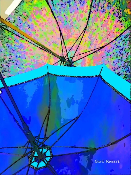 Digital Arts titled "Umbrellas" by Roberto Bartoccini, Original Artwork, Digital Painting
