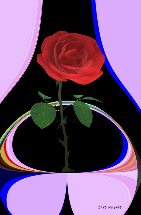 Digitale Kunst mit dem Titel "Il vaso "rosa"" von Roberto Bartoccini, Original-Kunstwerk, Digitale Malerei