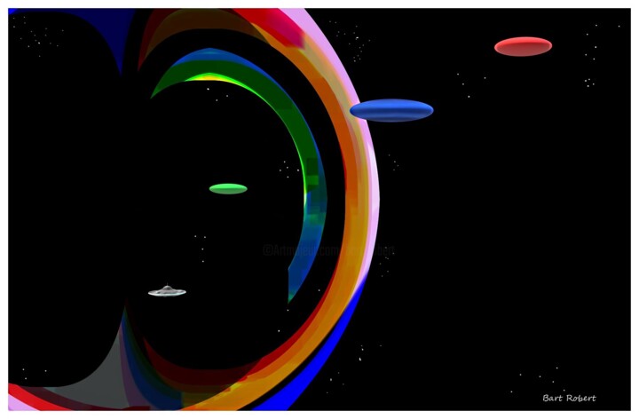 Arte digitale intitolato "Viaggi cosmici" da Roberto Bartoccini, Opera d'arte originale, Pittura digitale