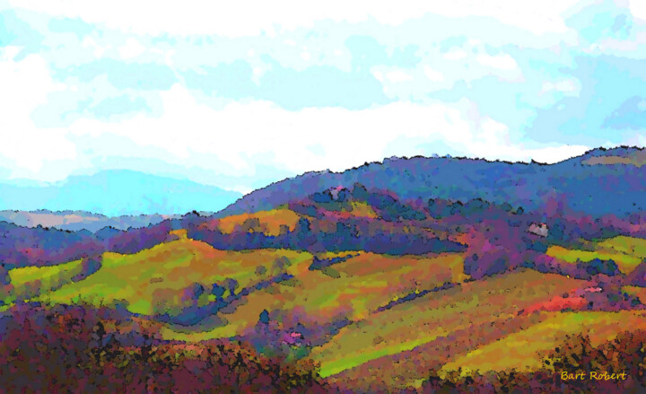 Artes digitais intitulada "Smooth hills" por Roberto Bartoccini, Obras de arte originais, Pintura digital