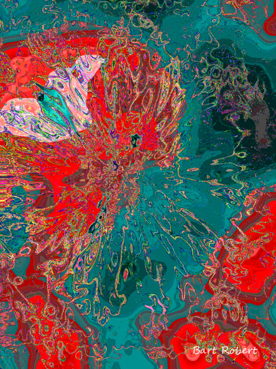 Digital Arts titled "Red Form" by Roberto Bartoccini, Original Artwork, Digital Painting
