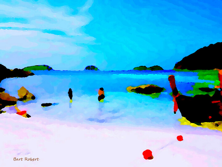 Digital Arts με τίτλο "Thai beach" από Roberto Bartoccini, Αυθεντικά έργα τέχνης, Ψηφιακή ζωγραφική