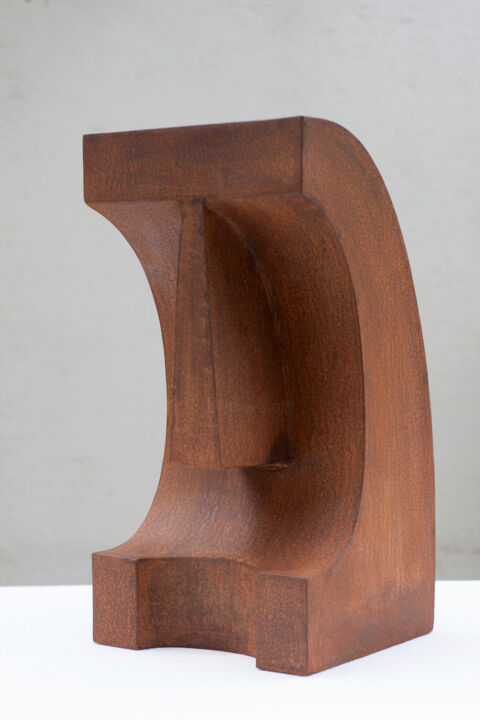 Sculpture titled "Head moai" by Roberto Canduela, Original Artwork, Metals