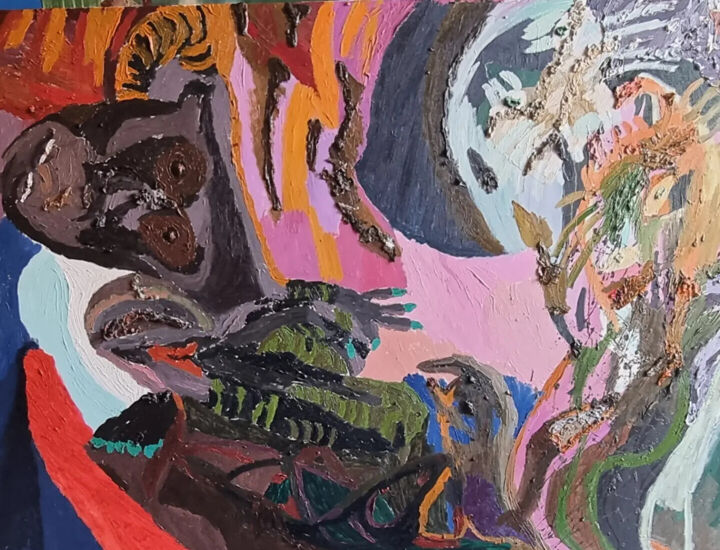 Pintura titulada "Una donna e i suoi…" por Roberto Capritti, Obra de arte original, Oleo Montado en Bastidor de camilla de m…