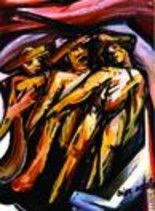 Pittura intitolato "La huida" da Roberto Diaz Acosta, Opera d'arte originale