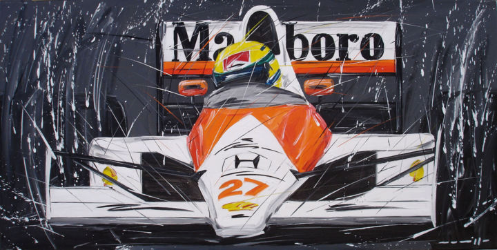 Pittura intitolato "Senna McLaren 27" da Roberto Muccillo, Opera d'arte originale