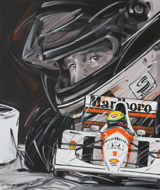 Pittura intitolato "Ayrton Senna McLare…" da Roberto Muccillo, Opera d'arte originale
