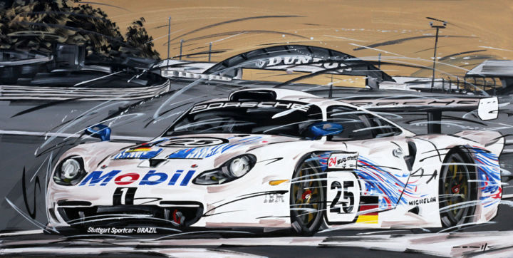 Pittura intitolato "Porsche GT1 1997 St…" da Roberto Muccillo, Opera d'arte originale