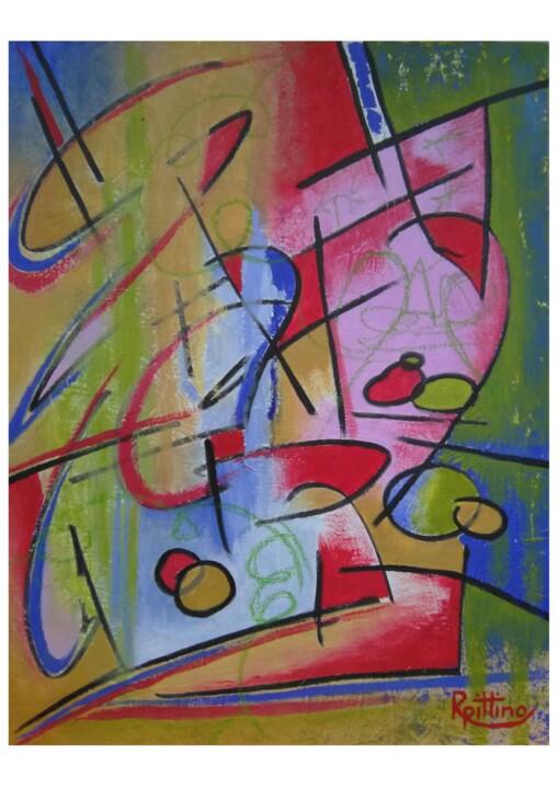 Картина под названием "JOY" - Roberto Pittino, Подлинное произведение искусства, Масло