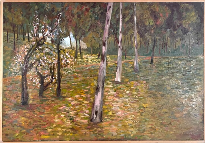 Peinture intitulée "Parque Emperatriz M…" par Roberto Rivas, Œuvre d'art originale, Huile