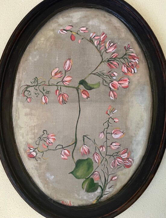 Painting titled "Orchirds" by Roberto Rivas, Original Artwork, Oil Mounted on Wood Panel