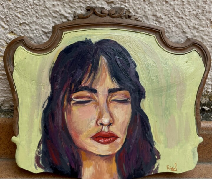 Painting titled "Dreamed woman" by Roberto Rivas, Original Artwork, Oil