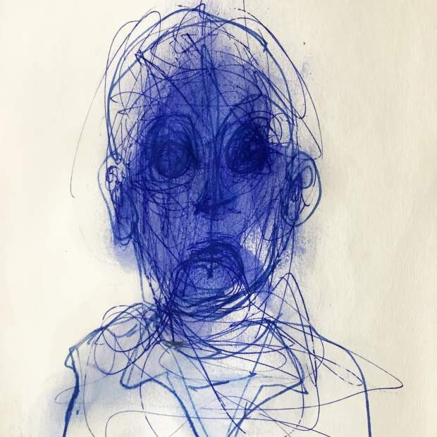 Drawing titled "One Am I" by Roberto Romei Rotondo, Original Artwork, Ink