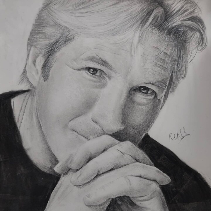 "Richard Gere" başlıklı Resim Roberto Sallén tarafından, Orijinal sanat, Grafit