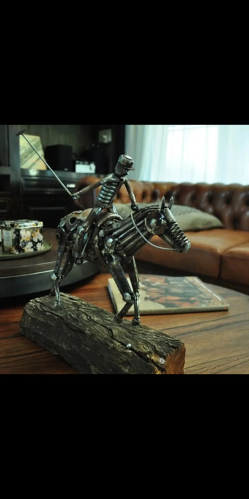 Sculpture titled "Polo" by Roberto Zaya, Original Artwork, Metals