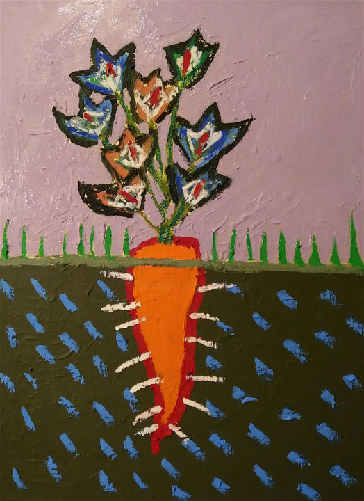 Peinture intitulée "carota" par Roberto Aere, Œuvre d'art originale, Acrylique