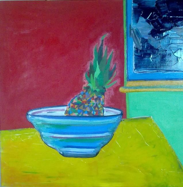 Peinture intitulée "ananas" par Roberto Aere, Œuvre d'art originale