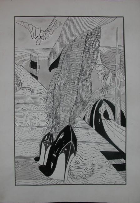 Drawing titled "DONNA QUALSIASI" by Roberto Corso, Original Artwork, Other