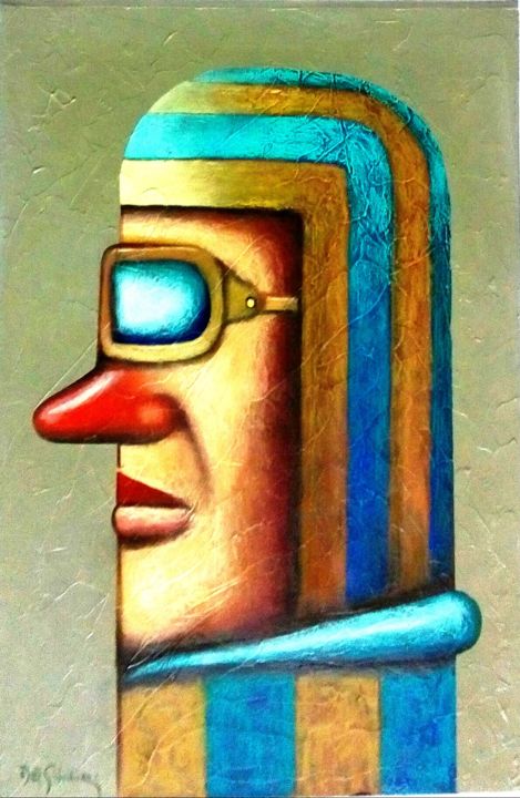 Painting titled "De algo hay que dis…" by Roberto Del Giudice, Original Artwork, Acrylic Mounted on Wood Panel