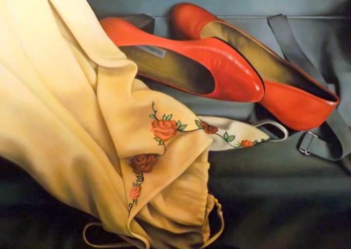 Pintura intitulada "la valigia" por Roberto Orlandi, Obras de arte originais, Óleo