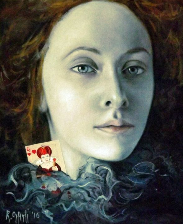 Pittura intitolato "Regina di Cuori" da Roberto Orlandi, Opera d'arte originale, Olio