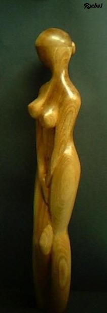 Sculpture titled "A modest woman" by Robert Rachel, Original Artwork, Wood