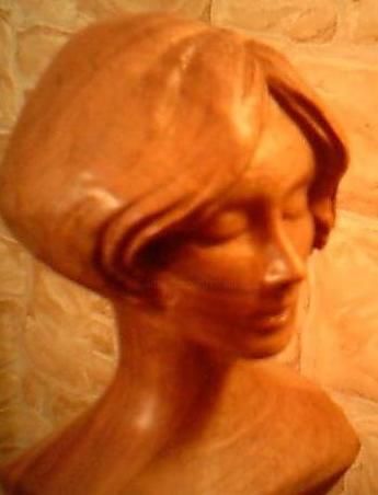 Sculpture titled "A little portrait -…" by Robert Rachel, Original Artwork, Wood