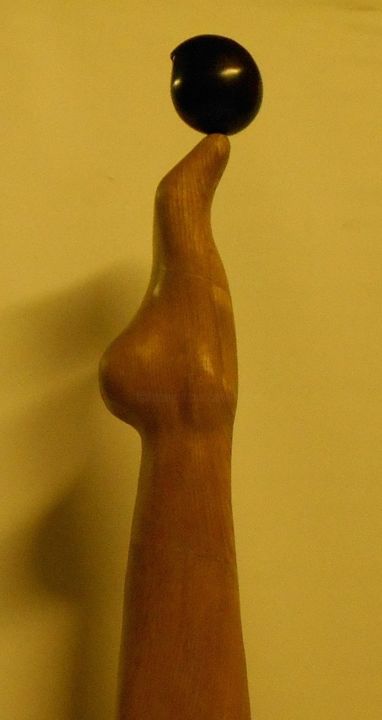 Sculpture titled ""Le oiseau"" by Robert Rachel, Original Artwork, Wood