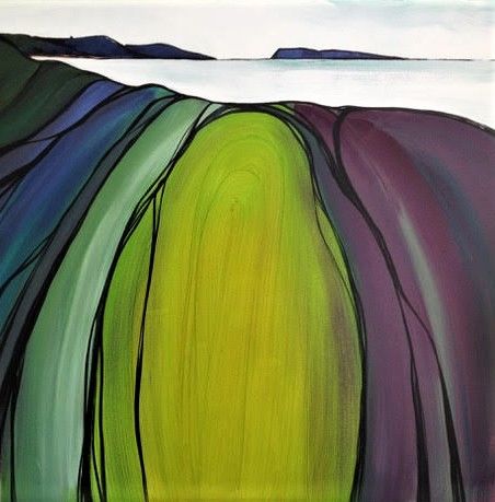 Painting titled "Above the bay" by Mark Harris, Original Artwork, Acrylic