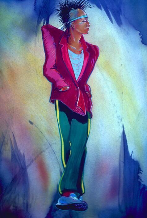 Painting titled "RED JACKET" by Robin Mols, Original Artwork