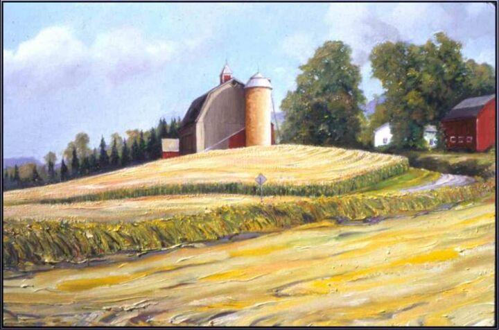 Drawing titled "Farm At North Bosto…" by Robin Mols, Original Artwork