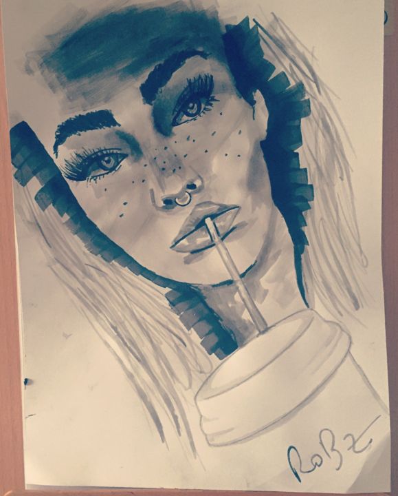 Peinture intitulée "#ItsLikelyMakeup" par Robz, Œuvre d'art originale, Acrylique